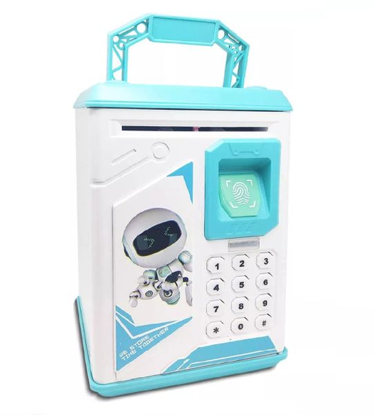 Electric Fingerprint Money Piggy Bank ATM Password Box Safe Notes and Coins