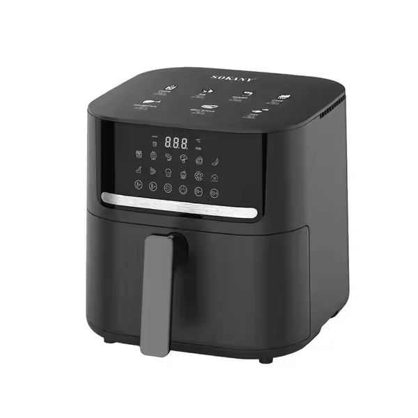 6.5L Stainless Steel Smart Digital Air Fryer with Touchscreen &amp; Basket