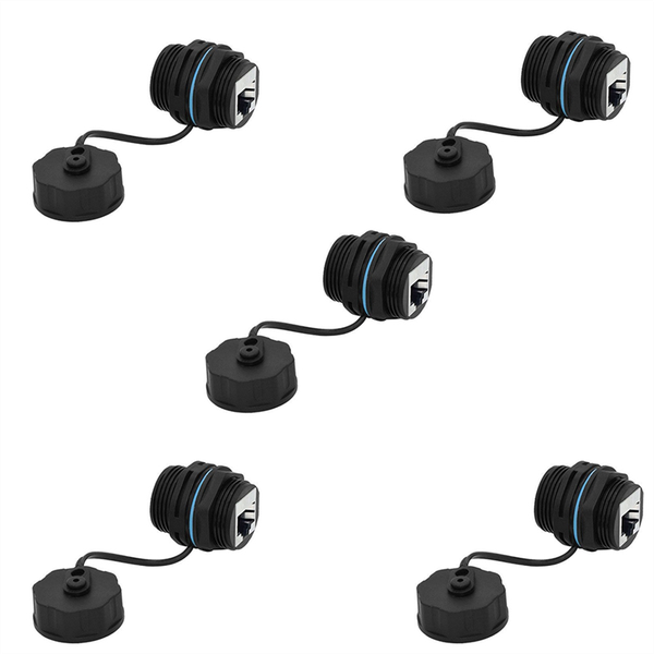 5 Pcs Panel Mounting Rj45 Ethernet Cable Connector Double Head Adapter