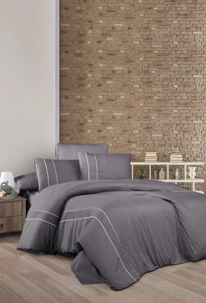 Cottonbox 6 Piece Deluxe Sateen Duvet Set - Alfa Silver