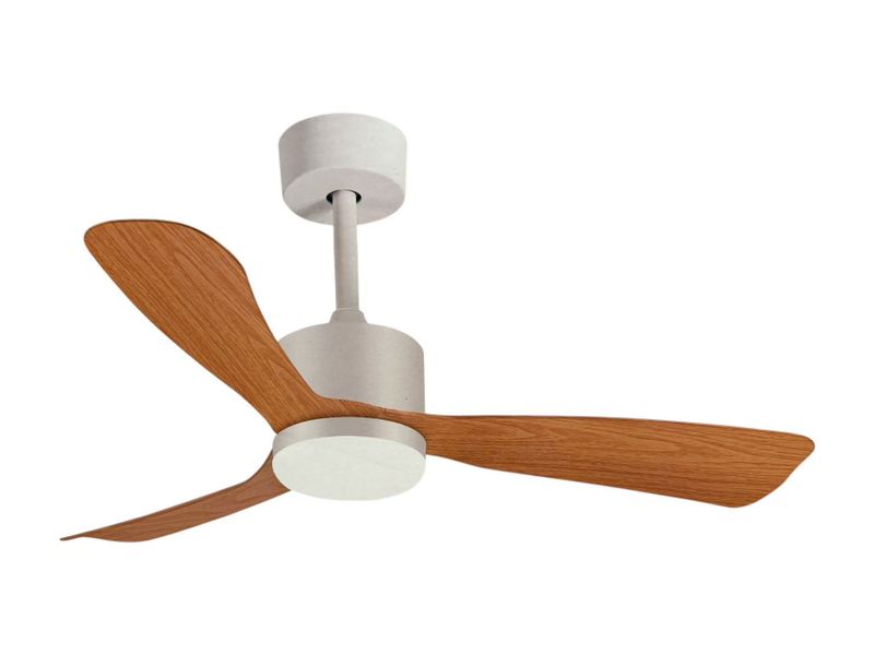 LumiBreeze 38" LED Ceiling Fan with Light- white with imitation wood blades