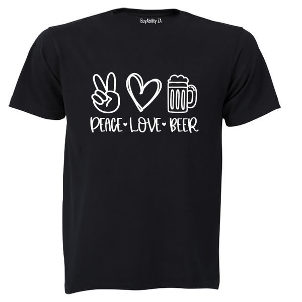 Peace. Love. BEER - Adults - T-Shirt
