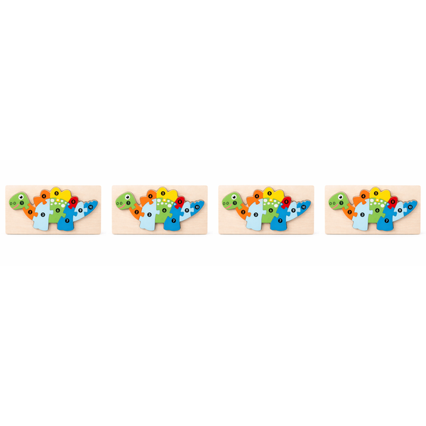 4 Pack - Educational Stegosaurus Building Blocks - Multicolour