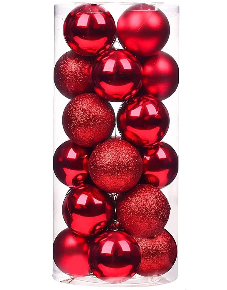 24 Pieces 5cm Christmas Balls Decors - Red