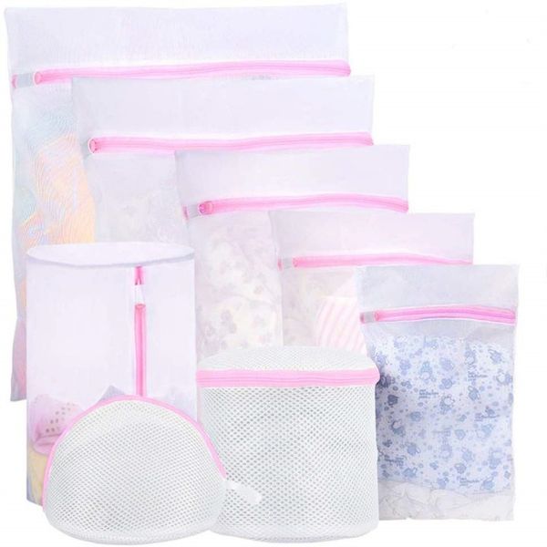 Mesh Laundry Bags,Washing Machine Garment Bag,Zipper Laundry Organizer-8Pcs
