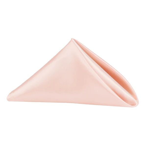 Set of 10 Blush Pink Satin Napkins - 50cm