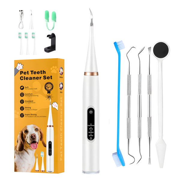 14-in-1 Pet Dental Care Kit, Dog Tooth Brushing Set Plaque Remover White