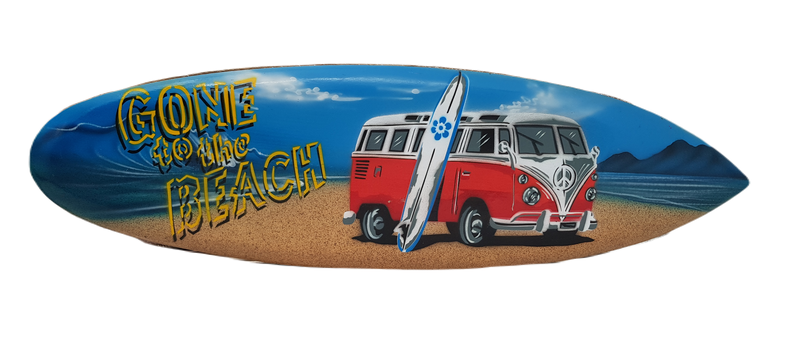 Airbrushed surfboard - Gone to the beach VW orange (50cm)