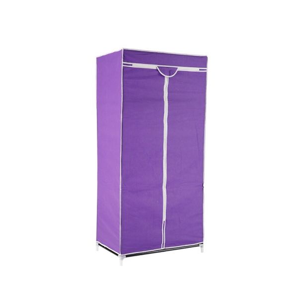 Storage Organizer Wardrobe With Single Shelf &amp; Hanging Fabric Cover