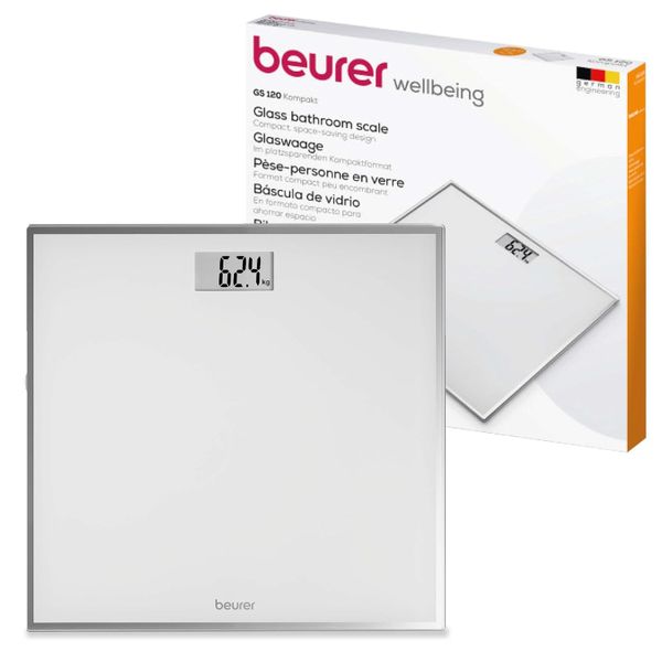 Beurer Bathroom Scale GS 120 | Compact, Space-Saving Design. 150kg Capacity