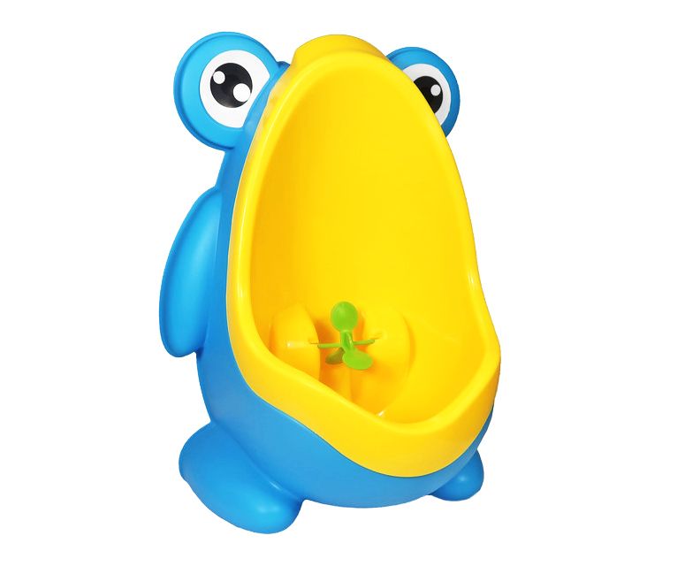 Cute Frog Urinal/Potty Training with Removable Bowl (Blue and Yellow