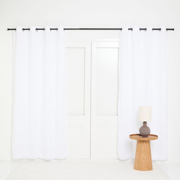 George &amp; Mason - Self-Stripe Sheer Lined Eyelet Curtain