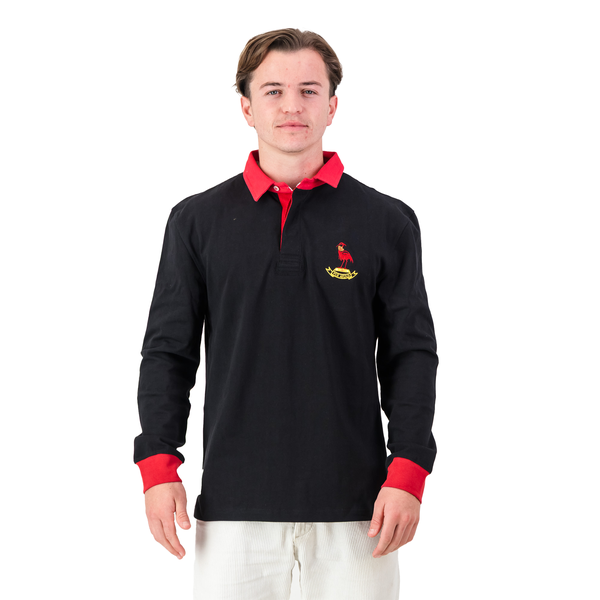 Old School Dalian Union LS Rugby Jersey-Black