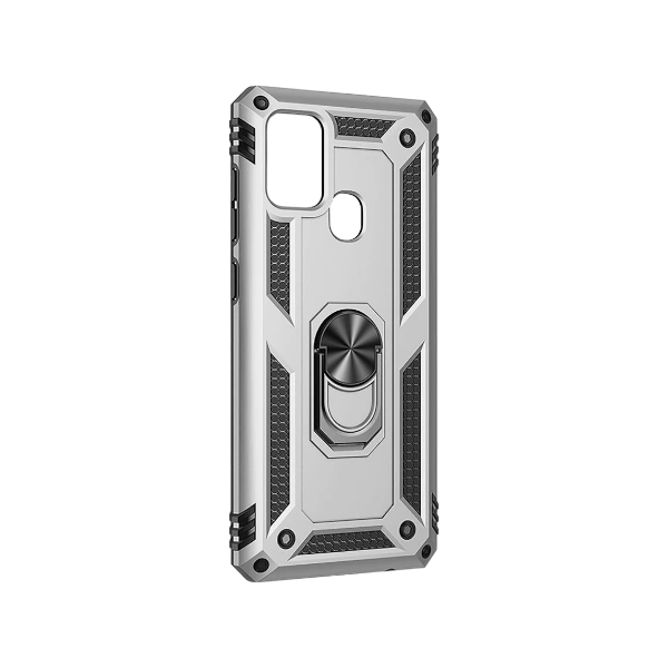 Armor Case for Samsung A21s - Silver &amp; Black