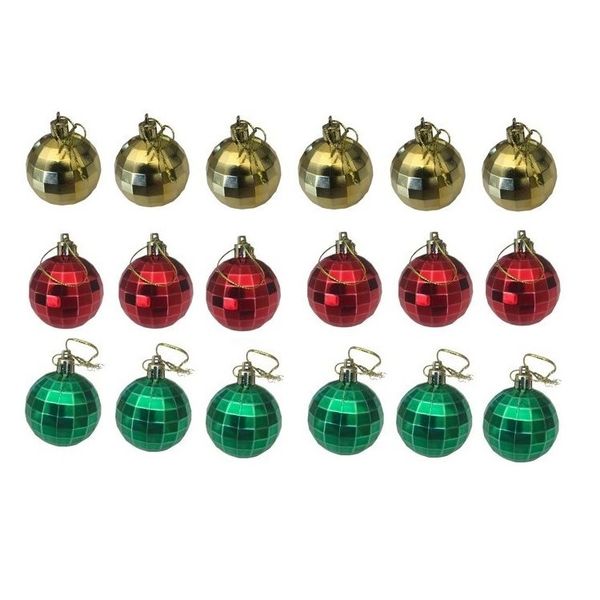 Christmas Tree Disco Ball - Christmas Baubles - 5 cm (12 Piece)