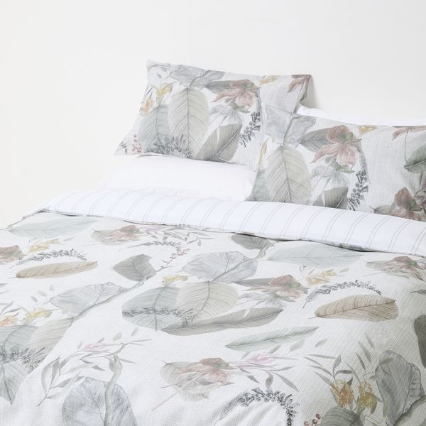 George &amp; Mason - Botanical Leaf Duvet Cover Set