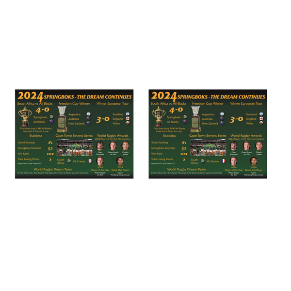 Springbok Rugby Dream Year Ultimate Gift Artwork 2 Pack - 30x40cm