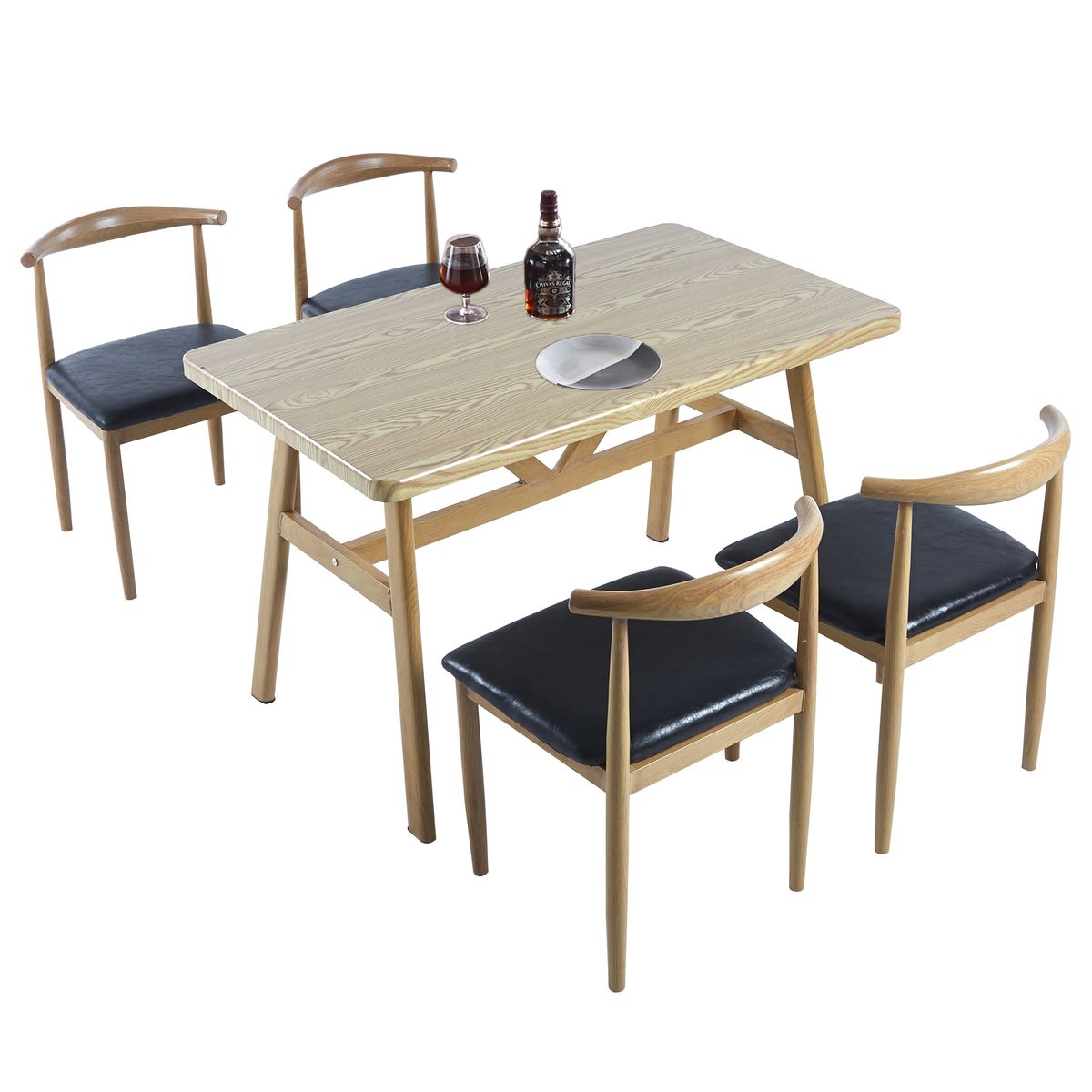 Dining Table Chairs Set 5 in 1 Kitchen Dining Room Table Home