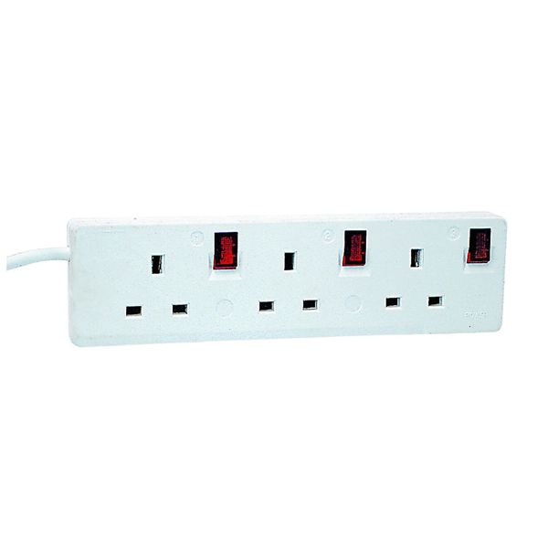 ACDC - 3-Way Bs 13Amp Extender 1M Cable C/W Surg Protection
