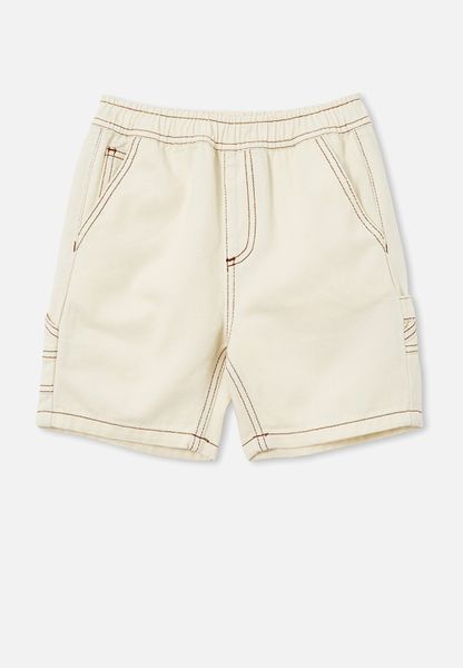 Balloon Fit Worker Short - Dark Vanilla Wash