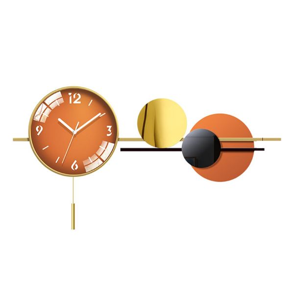 Amonet Modern Orange Gold and Black Wall Clock 99058B