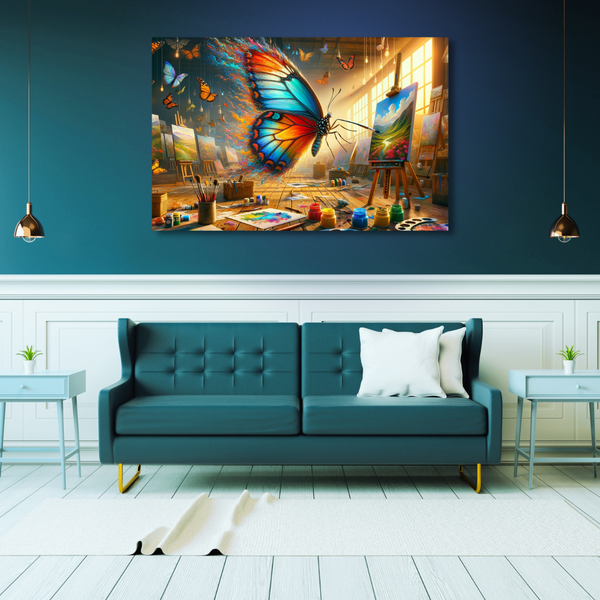 Canvas Wall Art Decor - Butterfly Brush Strokes Artwork