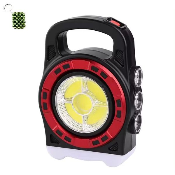 Portable COB LED Solar Rechargeable Flashlight And A Keyholder