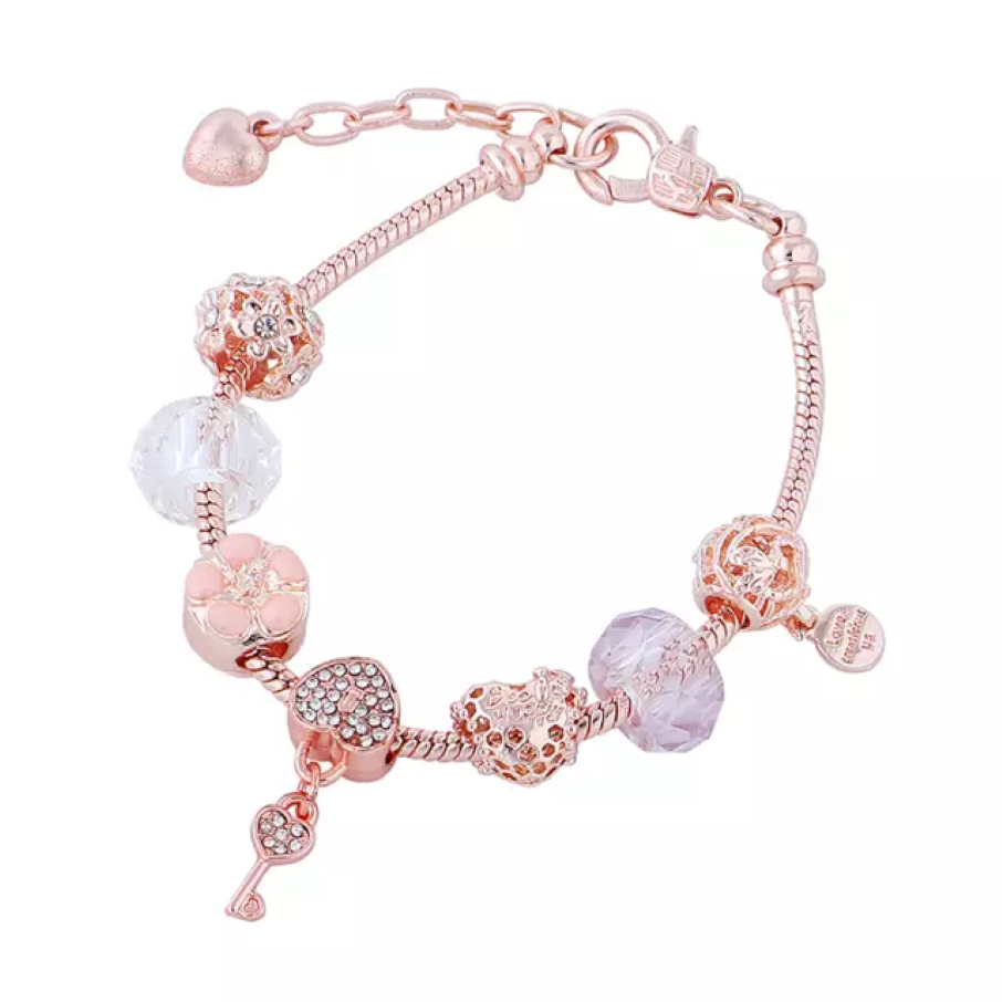 Rose Gold Plated Charm Bracelet | Shop Today. Get it Tomorrow ...