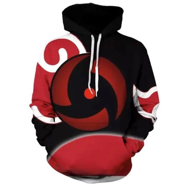 Naruto Anime Black/Red Pullover 3D Print Hoodie Buy Online in South
