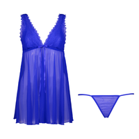 Babydoll Lingerie for Women Lace Chemise V-Neck Sleepwear Matching
