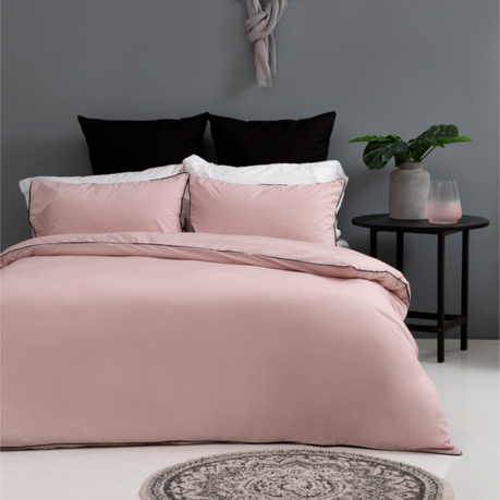 Horrockses Percale Dusty Pink Duvet, Plain Light Pink Duvet Cover Set