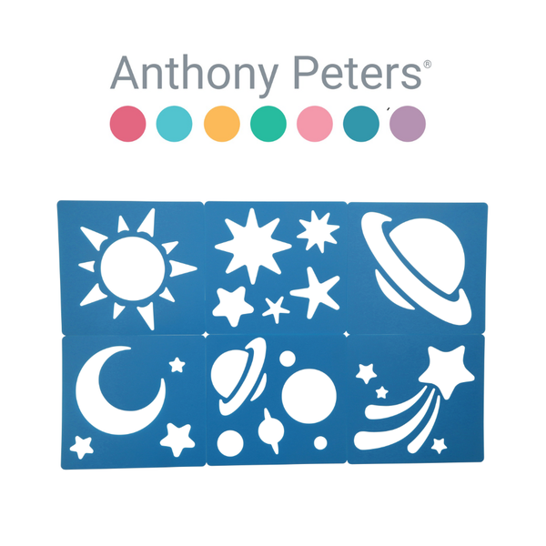Anthony Peters - Stars &amp; Planets Stencil Set - 6 Pieces