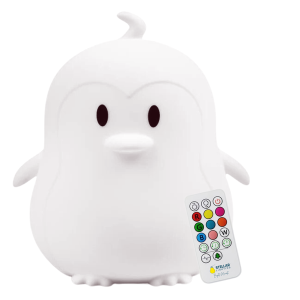 Stellar Lighting LED Kids Night Light Soft Silicone Baby RGB - Penguin