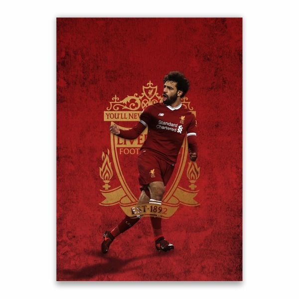 Mo Salah and Liverpool Logo Poster - A1