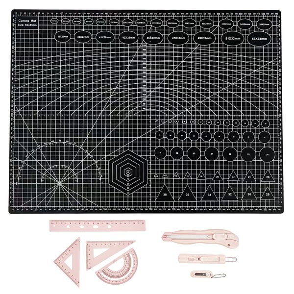 A2 Self-Healing Cutting Mat with Metal Rulers and Ceramic Blade Cutter set
