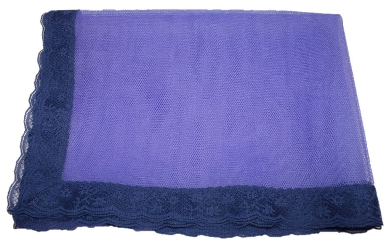Food/Tea Net Cover - 90cm x 120cm - Purple Net with Blue Lace