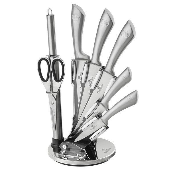 Berlinger Haus 8 Piece Stainless Steel Knife Set with Stand - Infinity Line