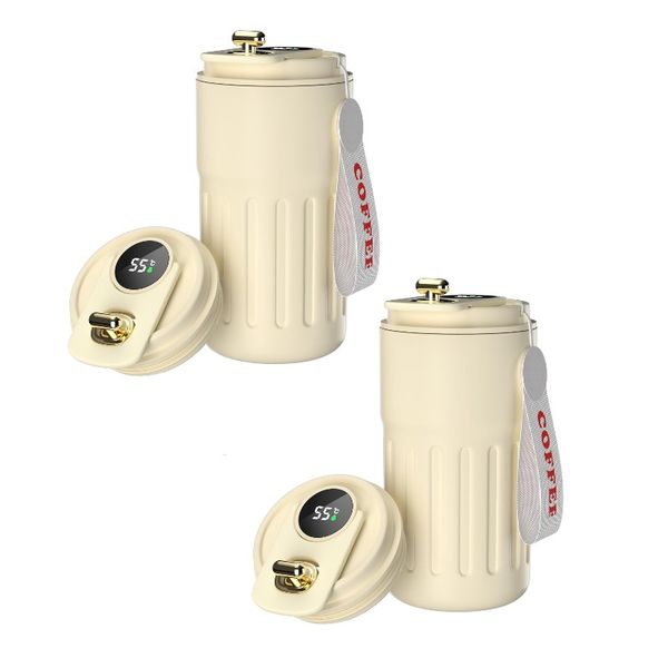 2-Pack Intelligent Thermos Coffee Cup Set - White