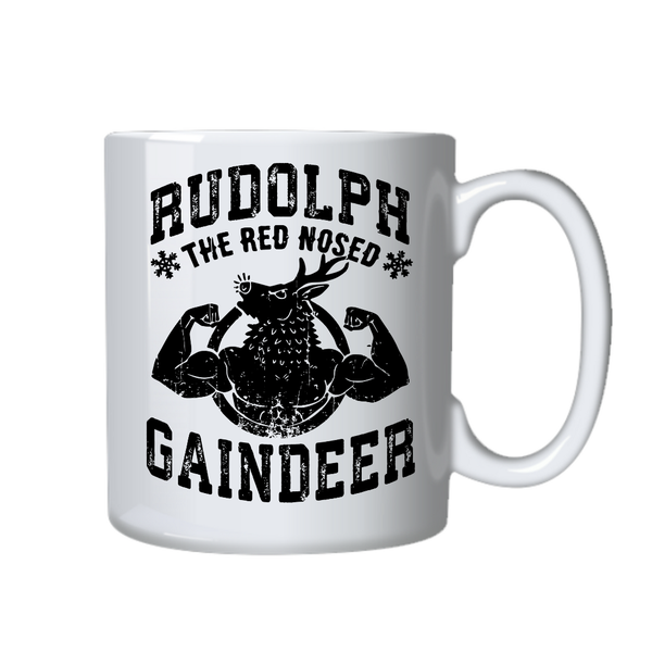 Funny Christmas Coffee Cup - Rudolph The Red Nose Gaindeer Mug
