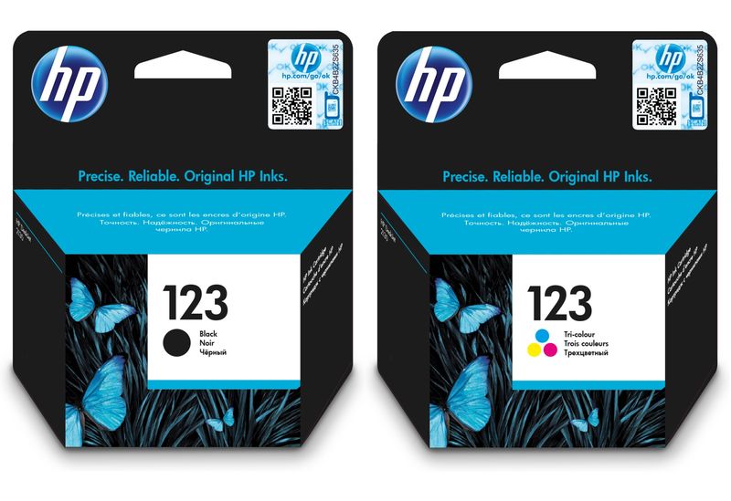 HP 123 Ink Bundle - HP 123 Black and Colour Original Ink Cartridge