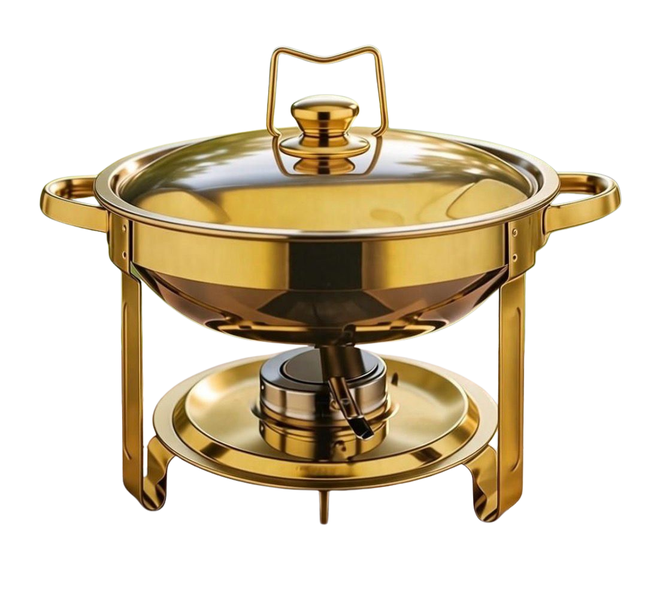 Luxury Round Gold Stainless Steel Chafing Dish