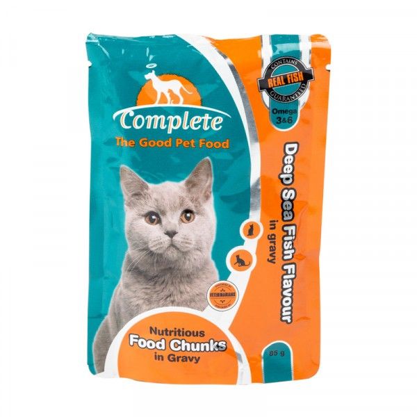 Complete Cat Pouches Deep Sea Fish In Gravy - 10 Pack x 85g