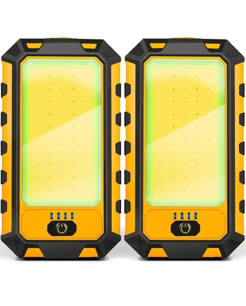 2-Pack LED Rechargeable Magnetic Work Lights, 1500 Lumens, 4 Lighting Modes