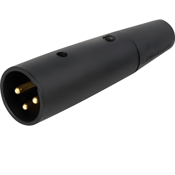 XLR-A3MBAU 3-Pin Inline Male XLR Cable Plug Black Gold-Plated