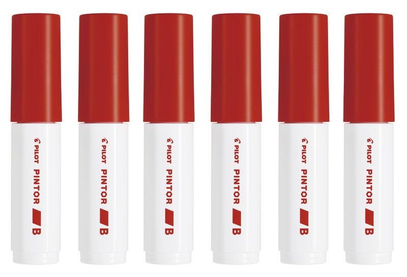 Pilot SW-PT Broad Point Paint Marker - Box of 6 - Red