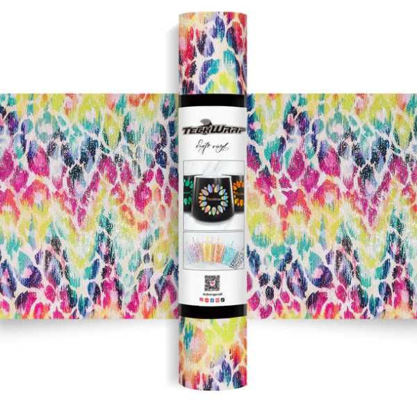 Teckwrap Rainbow Leopard Glitter Brush Adhesive Vinyl