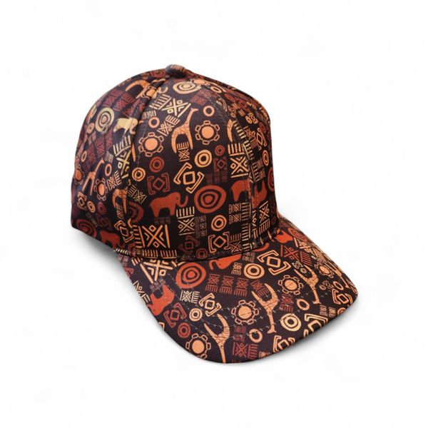 Peak Cap - 6 Panel - Giraffe Motif