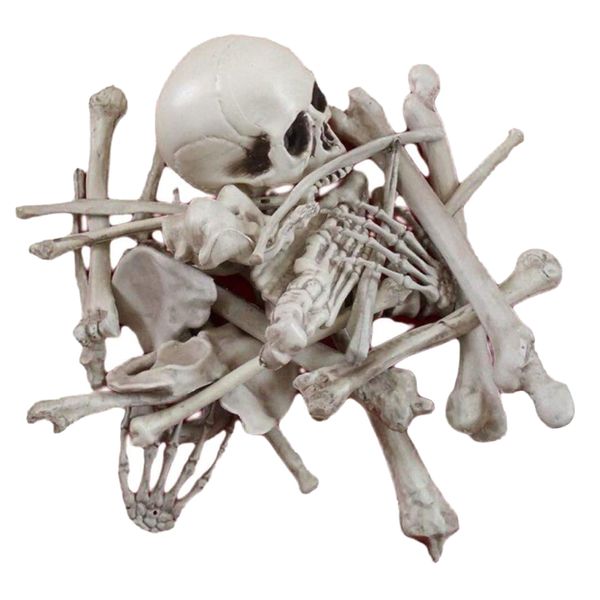 Toy Cosplay Skeleton Bones and Skull For Halloween Decoration - 19 Piece