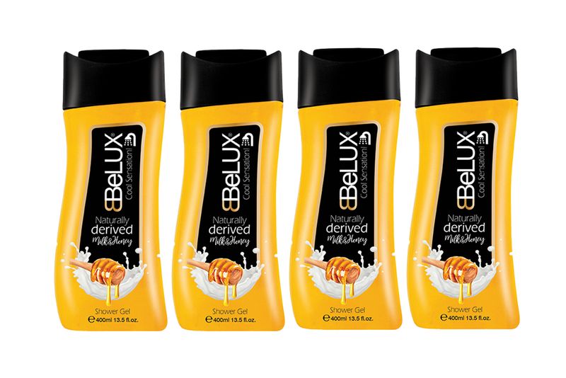 Belux Shower Gel Bundle - Milk and Honey (4 x 400 ml)