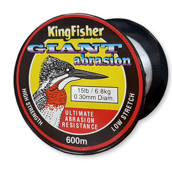 Kingfisher Giant Abrasion Nylon .30MM 6.8KG/15LB Colour Clear 600m Spool
